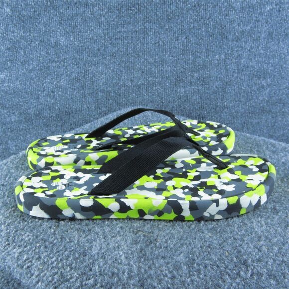 REI‎ Co-op Recycled Mens Size 7 Wide Strap Neon Pride Camo Flip Flops Sandals - Picture 4 of 10